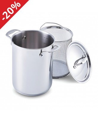 Oala pentru sparanghel cu strecuratoare, inox, 4 L, 16 cm, Chef - BEKA